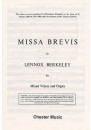 BERKELEY Missa Brevis op. 57 SATB / Org (l)